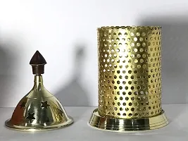 Brass gallery Brass jaali Akhand Piller Diya (Gold)-thumb2