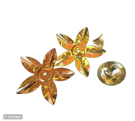 Brass Gallery Brass and Copper Lotus Shape Akhand Diya Kamal Patti Diya Brass Table Diya Set of 6 pcs (Height: 1.5 Inch  Width:3 Inch)-thumb4