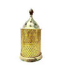 Brass Gallery Brass jaali Diya Stand Gold Colour Height 7 inch-thumb2