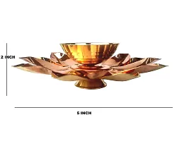 Decorate India Brass Copper Diya (5 x 5 x 2 inch, Golden)-thumb1