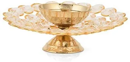 Brass Gallery Round Crystal Akhand Diya Oil Lamp -Pair of 2-thumb2