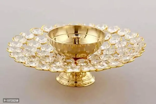 Brass Gallery Round Crystal Akhand Diya Oil Lamp -Pair of 2-thumb4