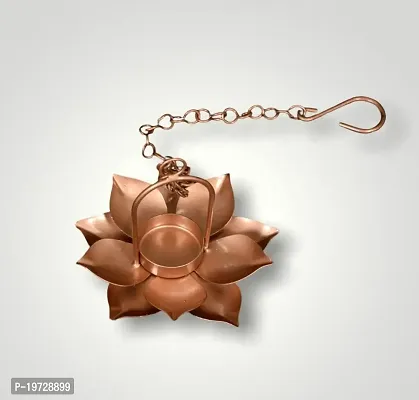 Brass Gallery Tealight Flower Hanging Diya for Home Decorated Product (Hanging Flower)-thumb2