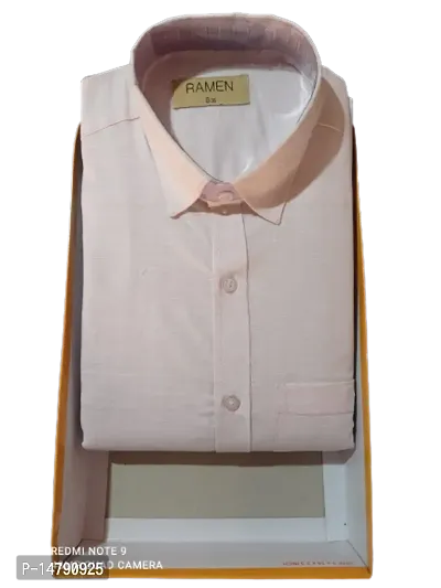 Elegant Cotton Pink Solid Formal Shirt For Men-thumb0