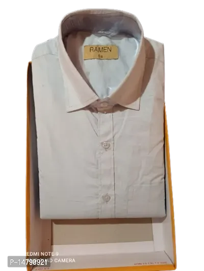Elegant Cotton White Solid Formal Shirt For Men