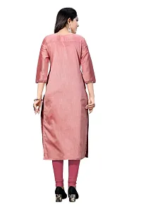 Stylish Chanderi Pink 3/4 Sleeves Kurta For Women-thumb2