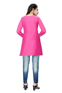 Stylish Chanderi Pink 3/4 Sleeves Kurta For Women-thumb2