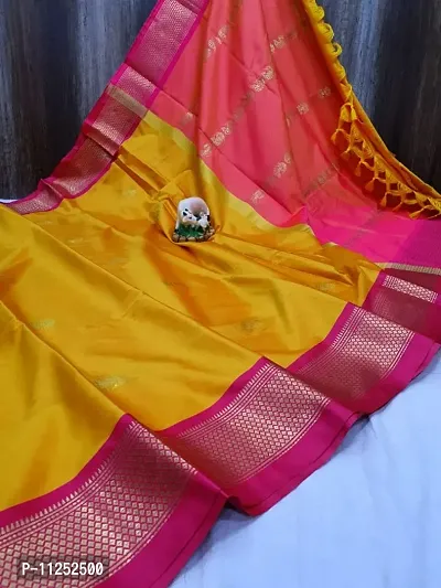 Cotton Silk Paithani Woven Saree with Blouse piece-thumb0