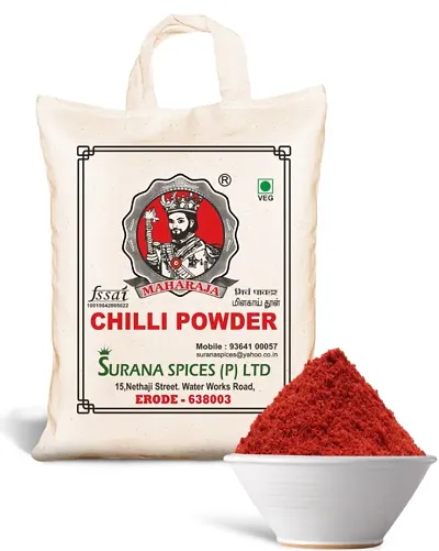 100% Pure  Natural Red Chilli Powder (Laal Mirchi) 500g (Mild Spicy)