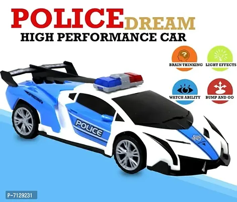 Quasar Toy Police Dancing Rescue Cars Toy Vehicles for Children Plastic Toy 360 Degree Rotating 3D Light Music-thumb0