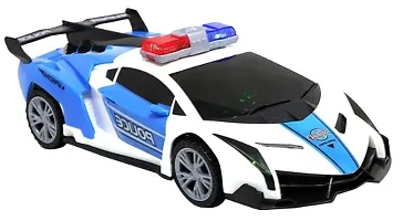 Quasar Toy Police Dancing Rescue Cars Toy Vehicles for Children Plastic Toy 360 Degree Rotating 3D Light Music-thumb1