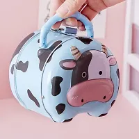 Quasar Cute Attractive Cartoon Cow Themes Money Bank for Kids with Lock and Key Coin Bank Money Box Safe Piggy Bank with Lock, Savings Bank-thumb1