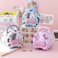 Quasar Cute Attractive Cartoon Cow Themes Money Bank for Kids with Lock and Key Coin Bank Money Box Safe Piggy Bank with Lock, Savings Bank-thumb2