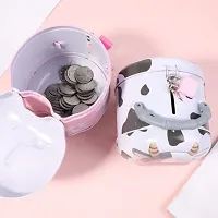 Quasar Cute Attractive Cartoon Cow Themes Money Bank for Kids with Lock and Key Coin Bank Money Box Safe Piggy Bank with Lock, Savings Bank-thumb3