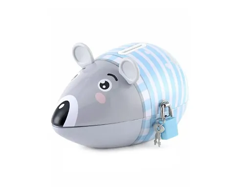 Quasar Cute Attractive Cartoon Naught Mouse Money Bank for Kids with Lock and Key Coin Bank Money Box Safe Piggy Bank with Security Lock