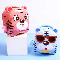Quasar Cute Attractive Cartoon Tiger Money Bank for Kids with Lock and Key Coin Bank Money Box Safe Piggy Bank with Lock-thumb2