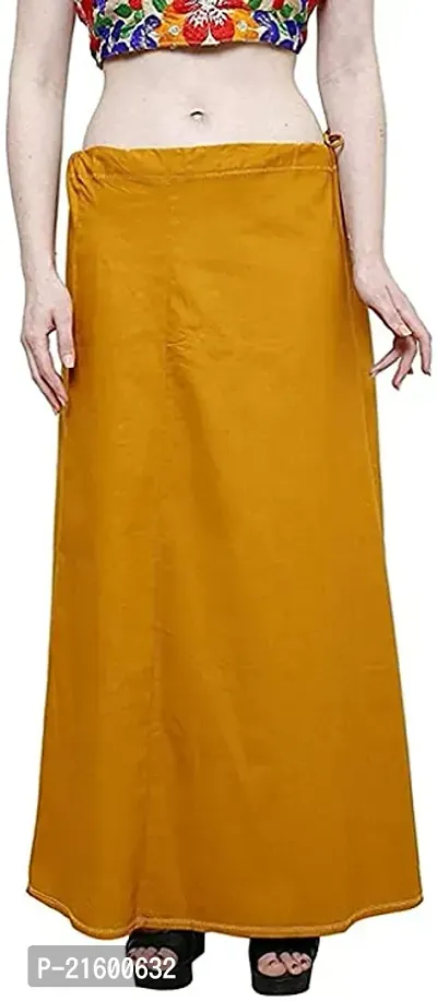 Reliable Yellow Cotton Solid Stitched Petticoats For Women