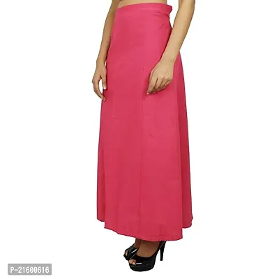 Reliable Pink Cotton Solid Stitched Petticoats For Women-thumb0