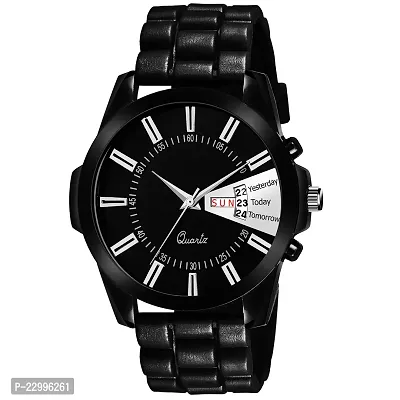 New Black Day  Date Analog Watch For Mens
