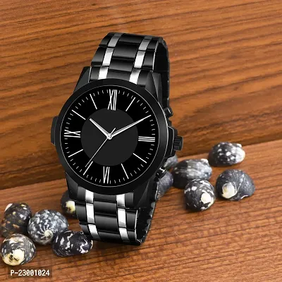 New Stylish Two-Tone Plated Chain Strap Analog Watch for Men's