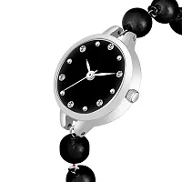 Black Beaded Wrist Watch  Elegant bracelet watch for Women-thumb2