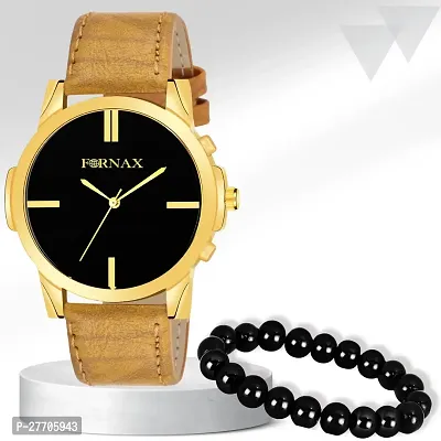 Fornax  Classic Wrist Watch for Men With Beaded Bracelet