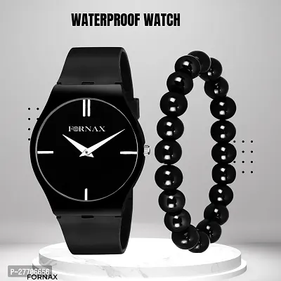 Fornax Waterproof  Wrist Watch for Men With Beaded Bracelet-thumb0