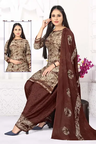 Fancy Crepe Unstitched Dress Material For Women