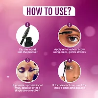 Matra Disposable Eyelash Brushes (25 pcs) - Single-use Mascara Wands for Eyelash Extensions, Eyebrow Makeup, Eyelash Perming - Eyelash Comb Wand, Brow Spoolie Brush  Glitter Applicator Tool (Black)-thumb2