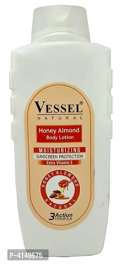 Roll over image to zoom in VESSEL NATURAL HONEY ALMOND BODY LOTION EXTRA VITAMIN-E 3 ACTION FORMULA 650ML-thumb0