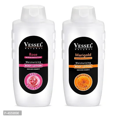 Rose and Marigold Winter Protection Moisturizing Body Lotion With Vitamin-E Pack Of 2 (650ml each)