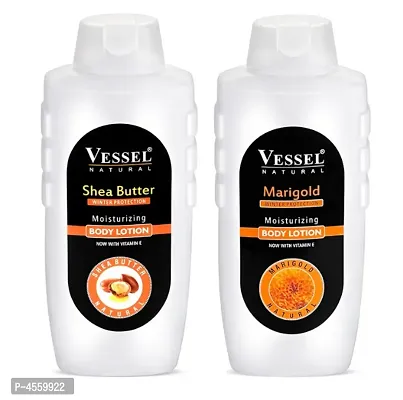 Shea Butter and Marigold Winter Protection Moisturizing Body Lotion With Vitamin-E Pack Of 2 (650ml each)