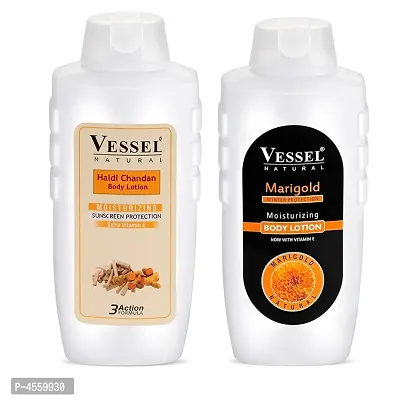 Haldi Chandan and Marigold Winter Protection Moisturizing Body Lotion With Vitamin-E Pack Of 2 (650ml each)