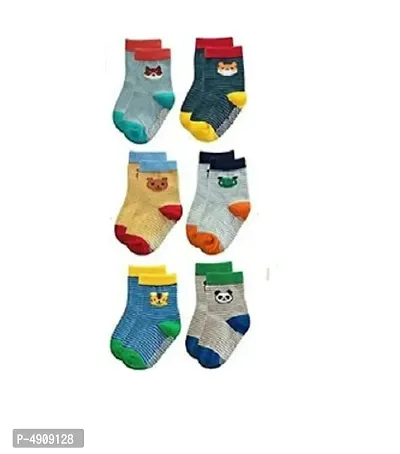 Colorful Soft Cotton Baby Socks 1 to 5 years (Pack Of 6 Pairs)
