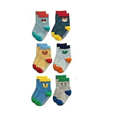 Kid's Assorted Cute Cartoon & Colorful Soft Cotton Socks