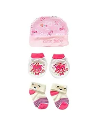Cute and Colourful New Born Baby Combo Set, Socks/Head-caps/hand gloves (Size 0-12 Months) (Pack of 2)-thumb1