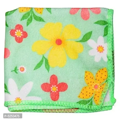 Multicolor Flower Printed Super Soft Cotton Handkerchief For Girls/kids/Ladies (Pack of 6)-thumb0