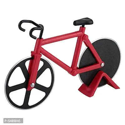 Bicycle Shape Pizza Cutter Rolling Pizza Cutter  (Stainless Steel)