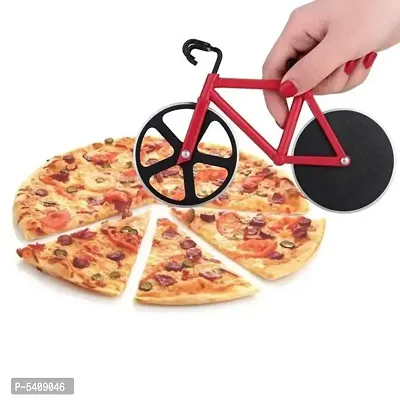 Bicycle Shape Pizza Cutter Rolling Pizza Cutter  (Stainless Steel)-thumb3