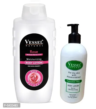 Rose & Alovera Winter Protection Extra Moisturizing Body Lotion With Vitamin-E Pack Of 2 (650ml+300ml)-thumb0