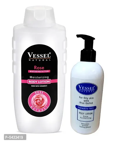 Rose & Blue Orchid Winter Protection Extra Moisturizing Body Lotion With Vitamin-E Pack Of 2 (650ml+300ml)