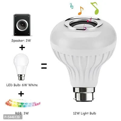 Led Bulb with Bluetooth Speaker Music Light Bulb B22 LED White + RGB Light Ball Bulb Colorful Lamp with Remote Control for Home, Bedroom, Living Room, Party Decoration-thumb3