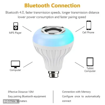 Led Bulb with Bluetooth Speaker Music Light Bulb B22 LED White + RGB Light Ball Bulb Colorful Lamp with Remote Control for Home, Bedroom, Living Room, Party Decoration-thumb4