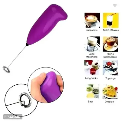 Mini Handheld Portable Stainless Steel Drink Coffee Lassi Milk Frother Former Electric Mixer Stirrer Egg Beater, 1 Hand Blender-thumb3