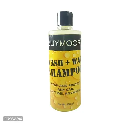 BUYMOOR Wash+Wax Shampoo for All Cars - Premium Car Cleaning and Waxing Solution 500 ML