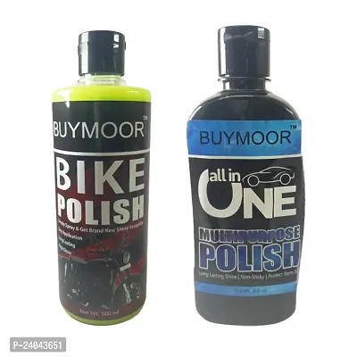 BUYMOOR Premium Bike Polish  All-in-One Multipurpose Car Polish 700 ML (pack of  2)-thumb0