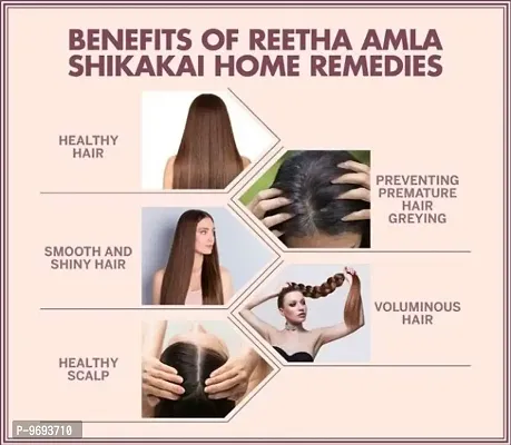 TRIDEV AYURVEDA || Reetha Powder (100gm), Shikakai Powder (100gm), Amla Powder (100gm) Total 300gm For Natural Hair Care-thumb2