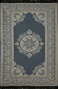 Decorative Blue Cotton Carpet For Home-thumb1