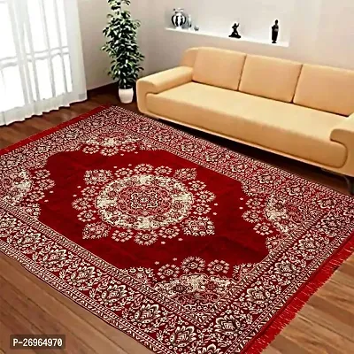 Decorative Red Cotton Carpet For Home-thumb0