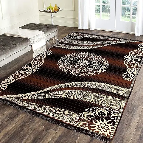 Correct Deal 5D Designer Superfine Exclusive Velvet Carpet Rug Royal Look Carpet - | 60"" inch x 84"" inch | 150 cm x 210 cm | 5 Feet x 7 Feet | - Brown/Camel Jumbo